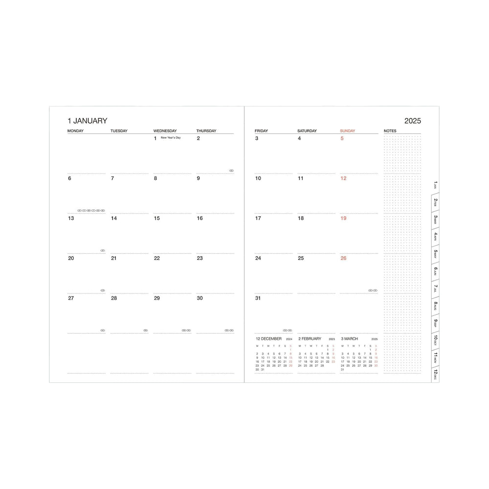 Mark's 16 Month Colors A5 Weekly Planner 2025-2026