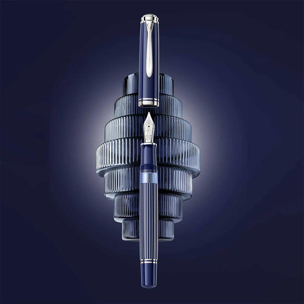 Pelikan M815 Metal Striped Blue Fountain Pen