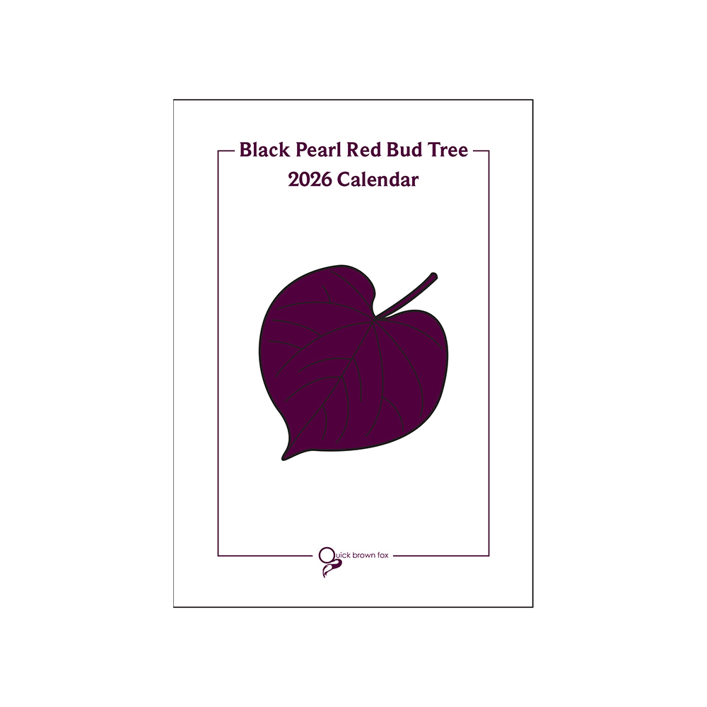 Quick Brown Fox Letterpress Black Pearl Red Bud Tree Calendar 2026