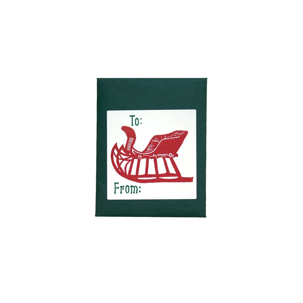 Saturn Press Red Sleigh Gift Labels Pack of 10