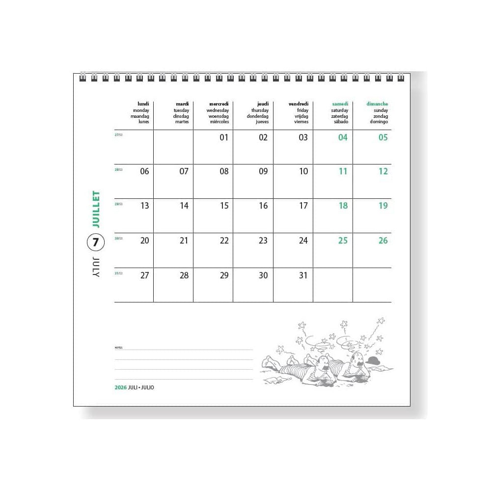 Tintin Wall Calendar 2026