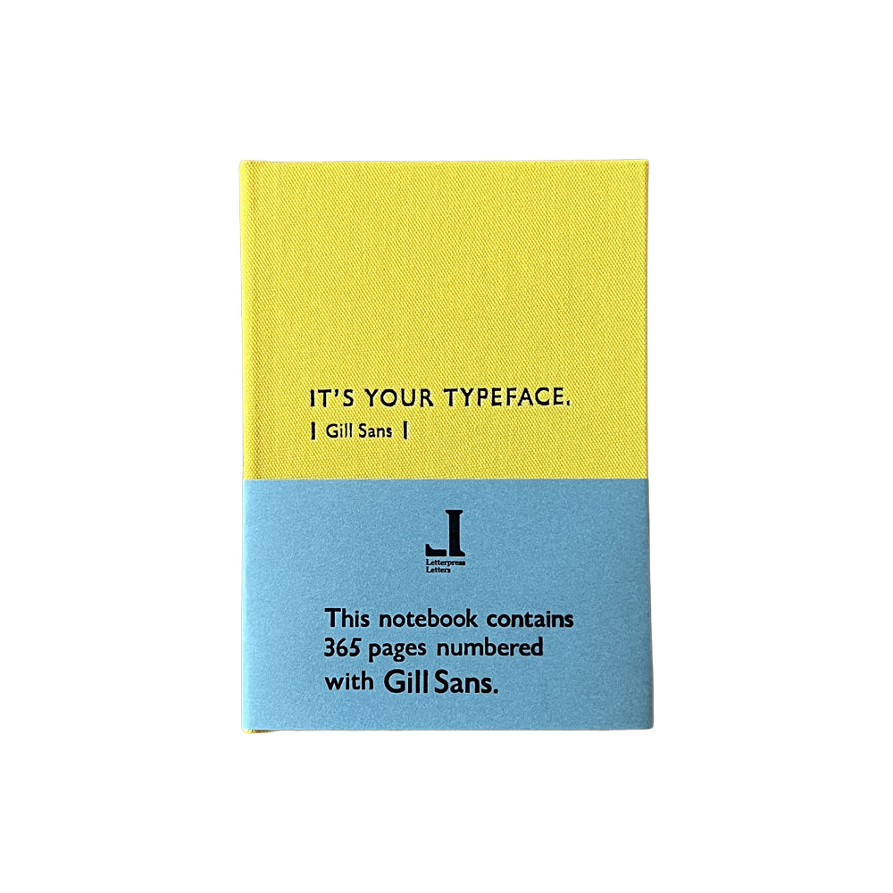 Tomigaya Letterpress Gill Sans Typeface Notebook