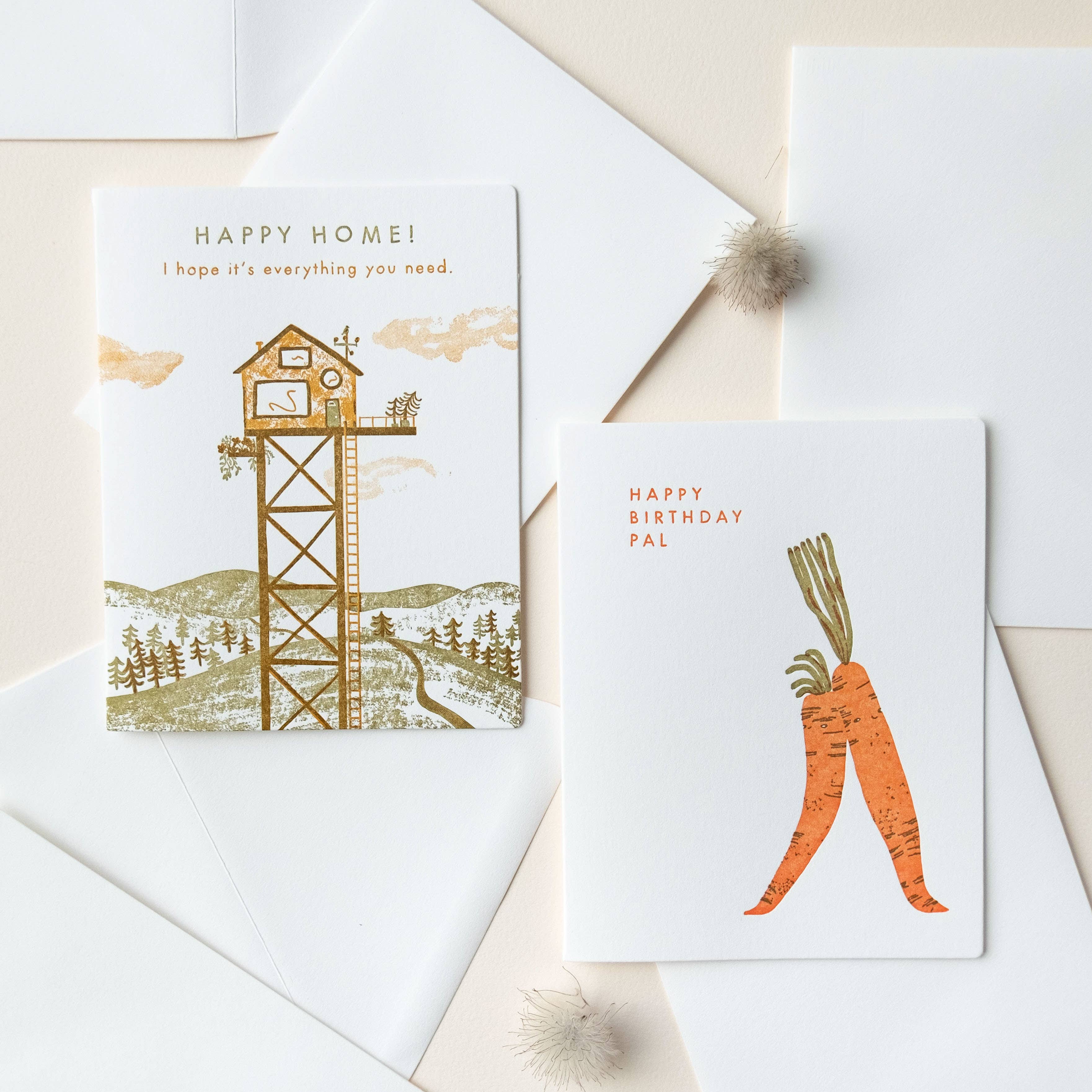 Homework Letterpress Birthday pal carrots Card