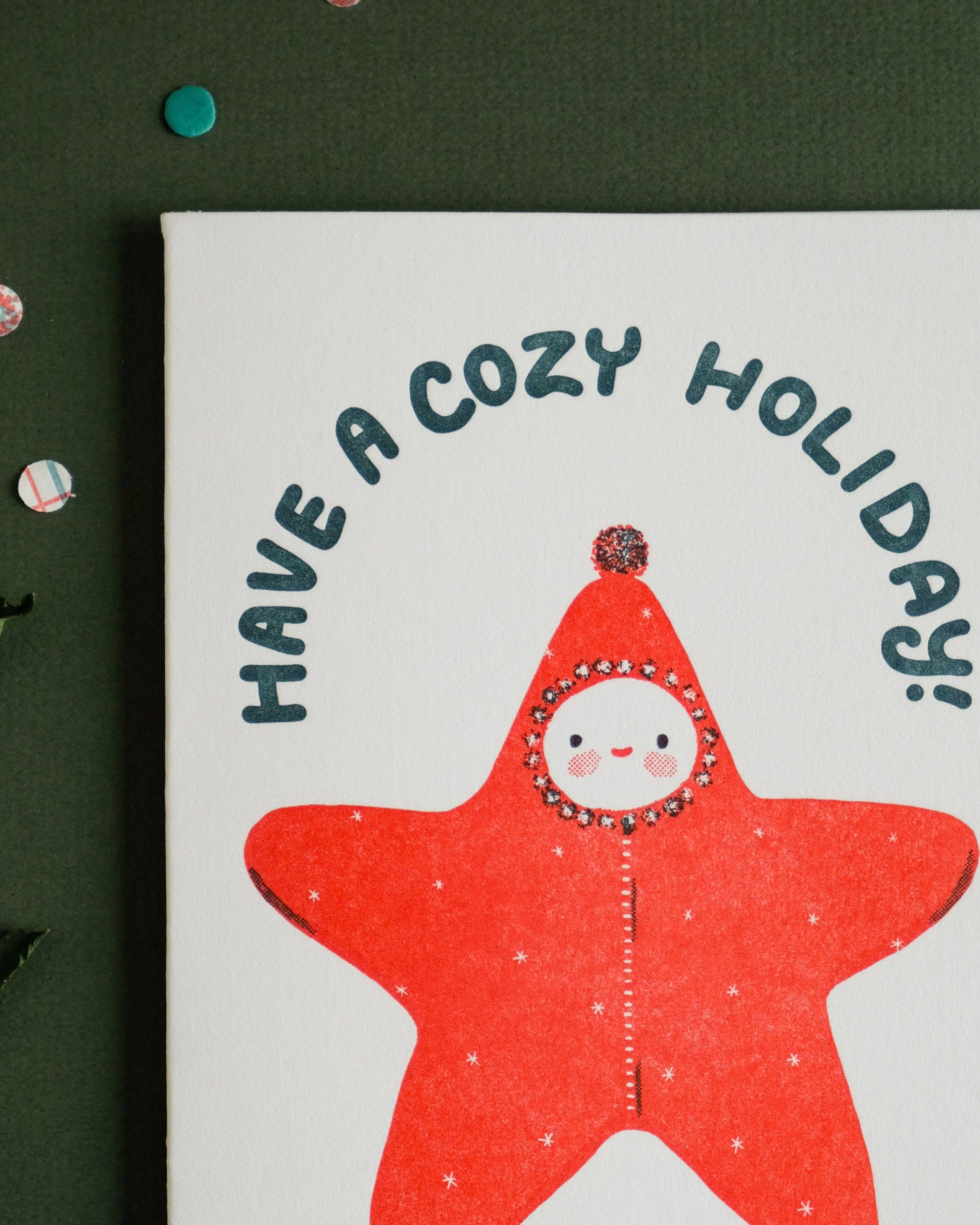Homework Letterpress Cozy Star Holiday Card
