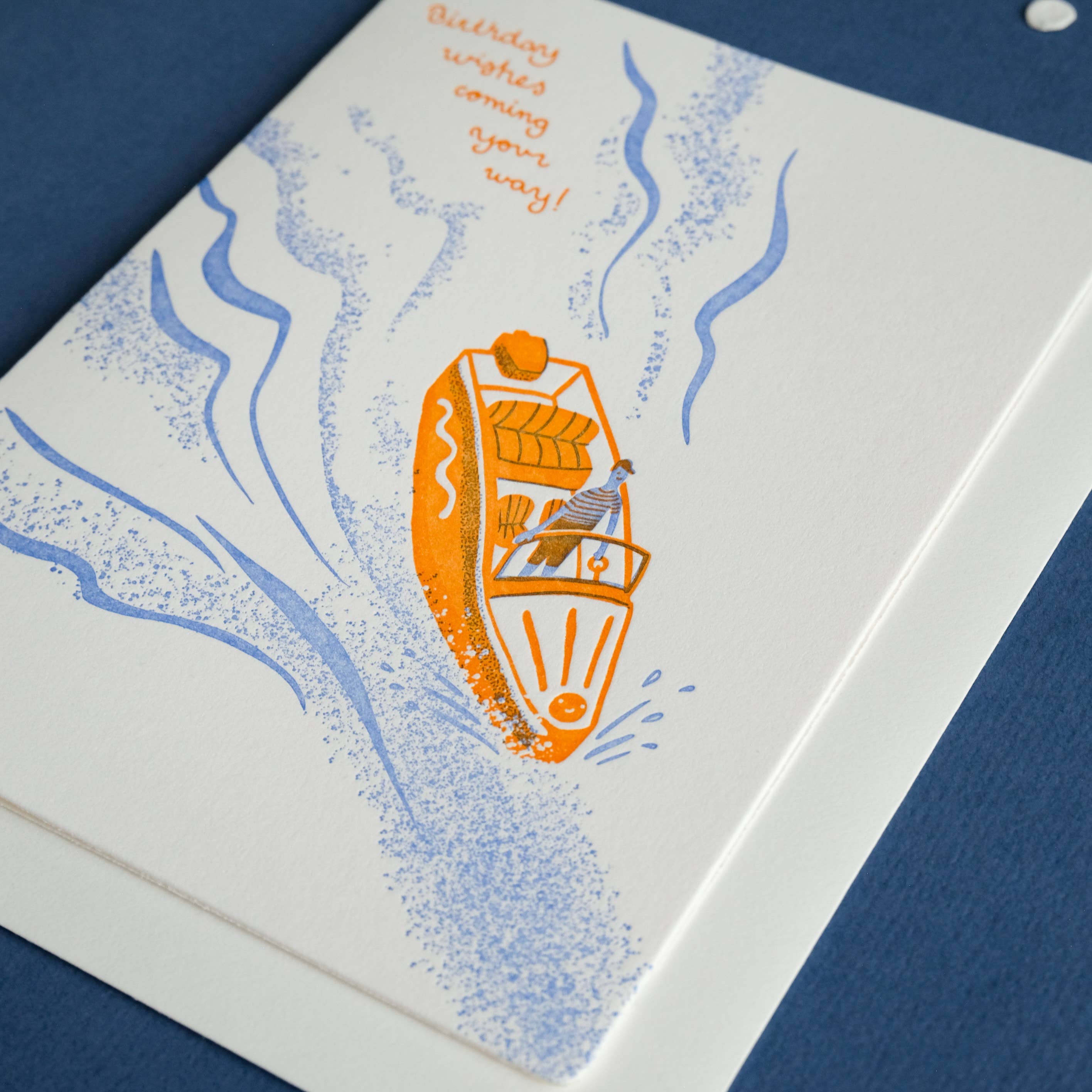 Homework Letterpress Birthday Boat Card