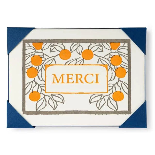 Archivist Merci Oranges (Pack of 5) Notelet Cards - Laywine's