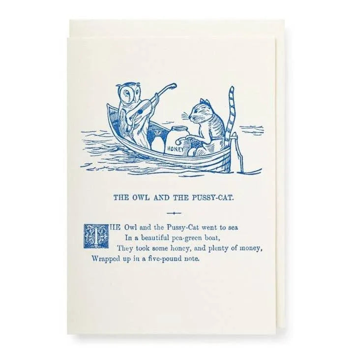 Archivist Owl & the Pussy Cat Note Card - Laywine's
