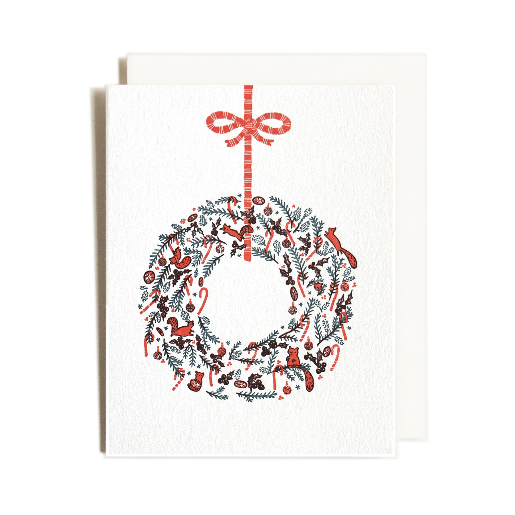 Homework Letterpress Wreath Holiday Card