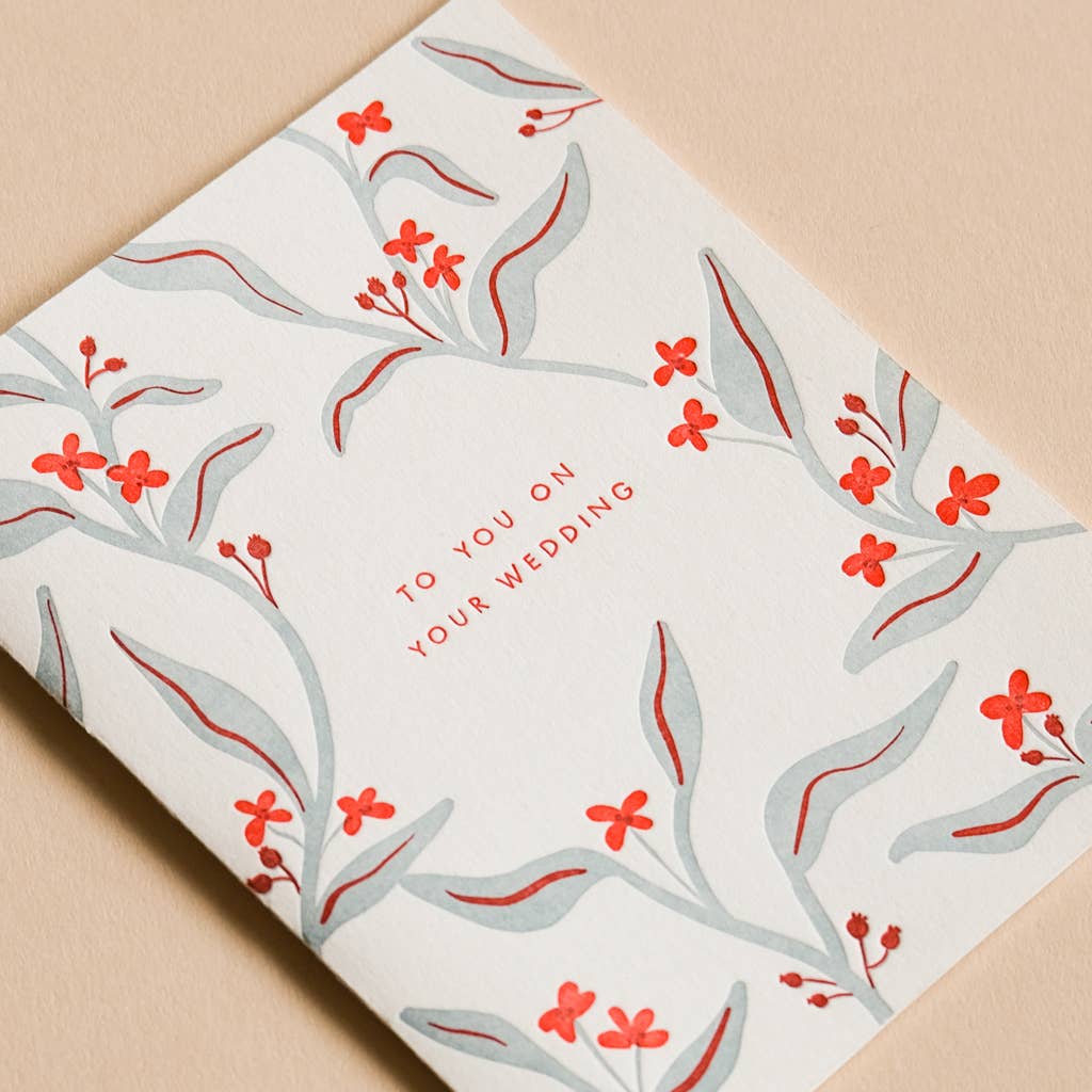 Homework Letterpress To You on Your Wedding Card
