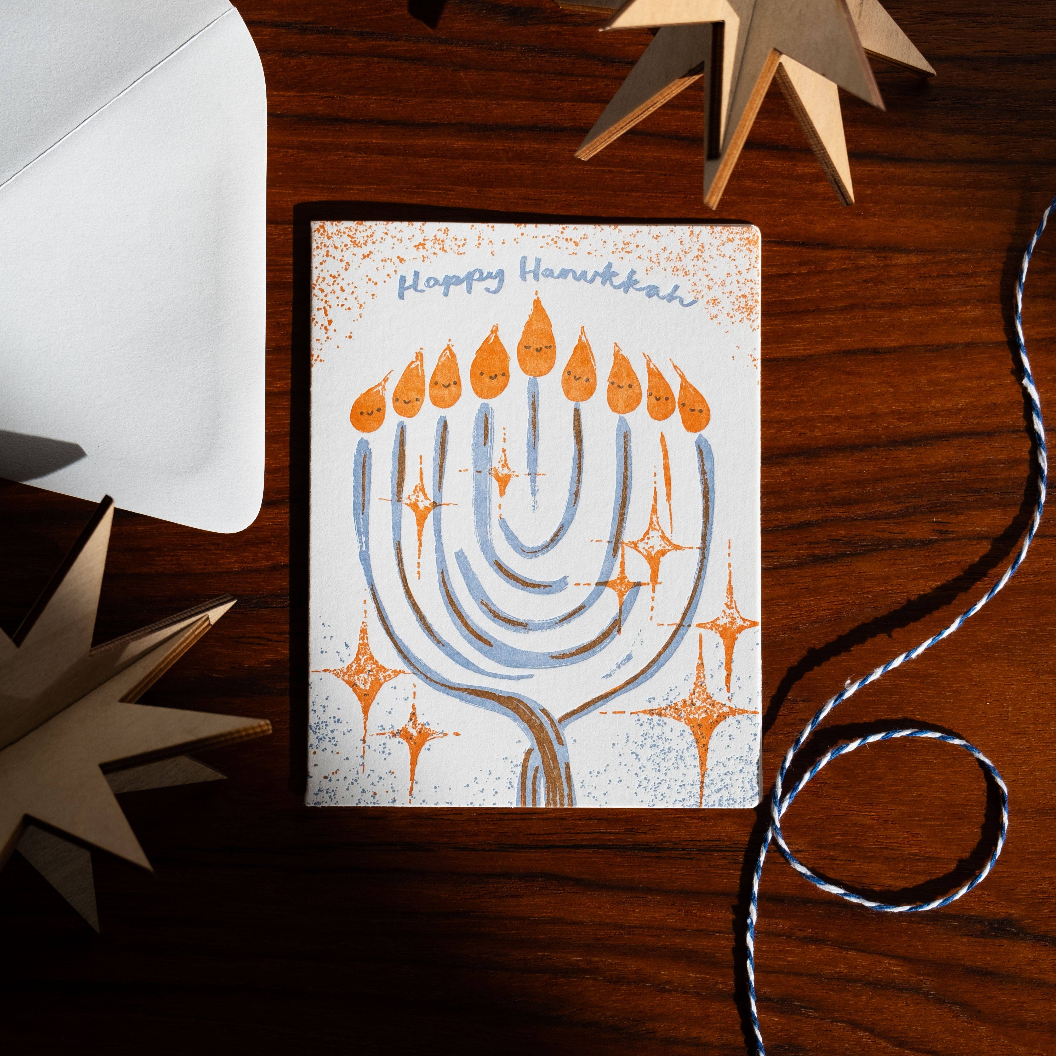 Homework Letterpress Hanukkah Card