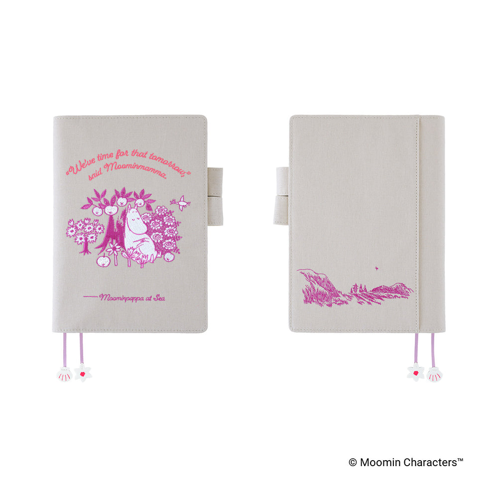 Hobonichi A5 Cover Moomin: My Yard (Pink Gray)