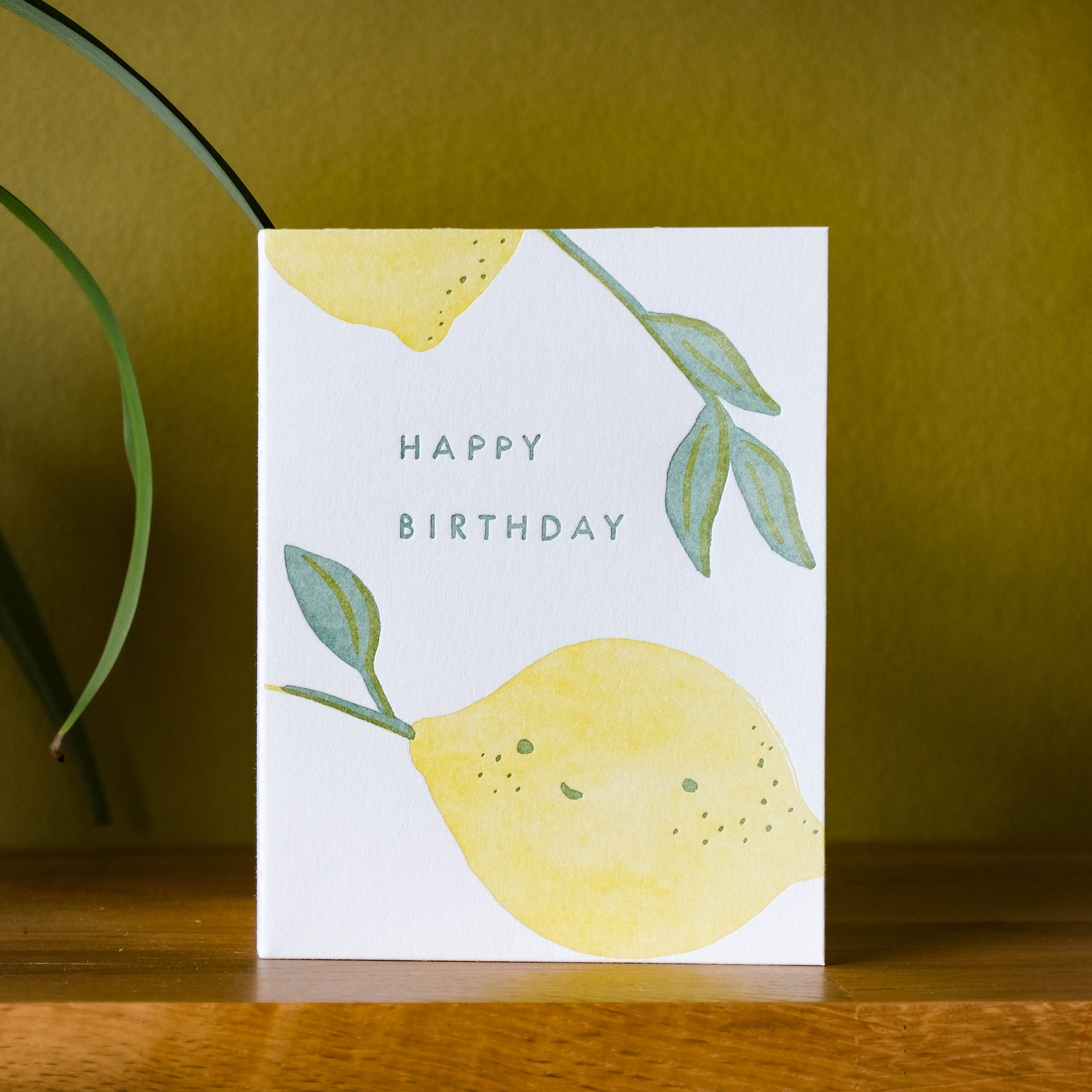 Homework Letterpress Lemony Birthday Card