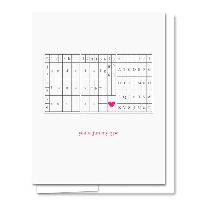 Quick Brown Fox Letterpress Just My Type Card