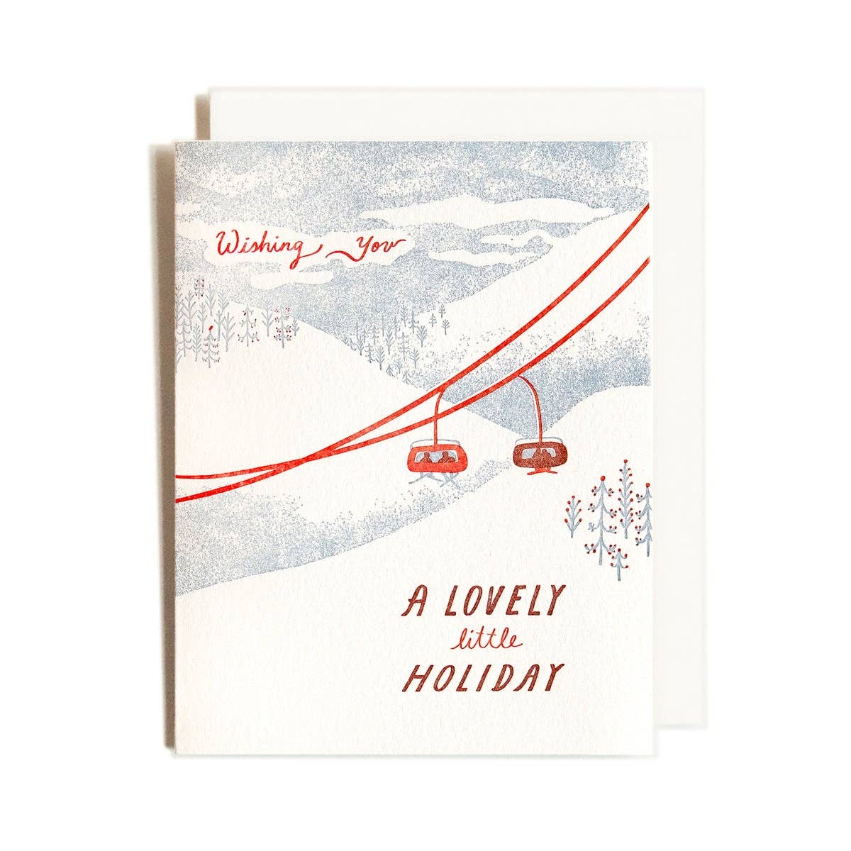 Homework Letterpress Little Holiday Ski Gondola Card