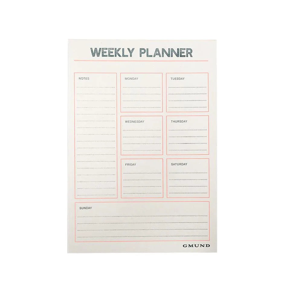 Gmund Letterpress Weekly Planner Orange/Blue - Laywine's