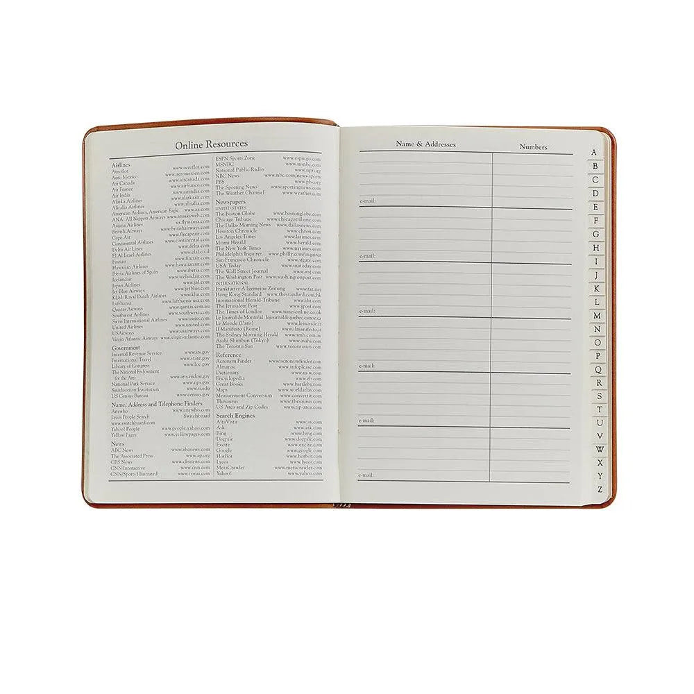 Graphic Image 7''Address Book Traditional Leather British Tan - Laywine's