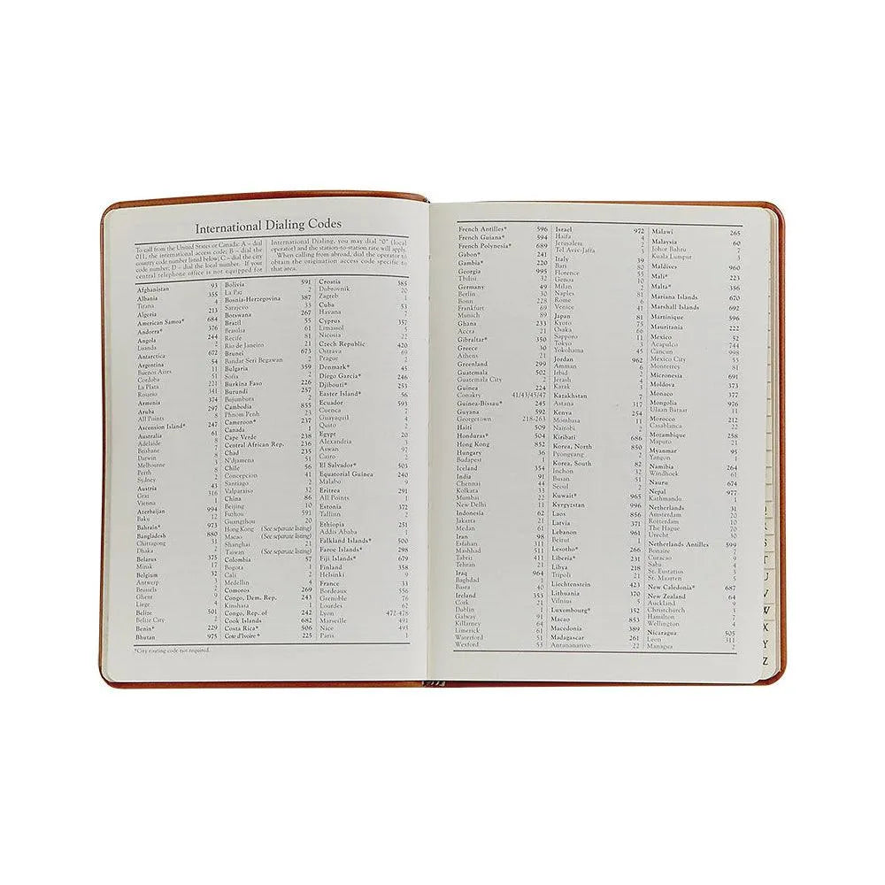 Graphic Image 7''Address Book Traditional Leather British Tan - Laywine's