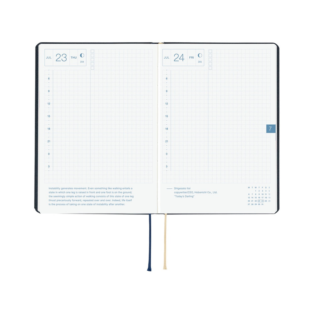 Hobonichi A6 HON Slash (Navy) 2026