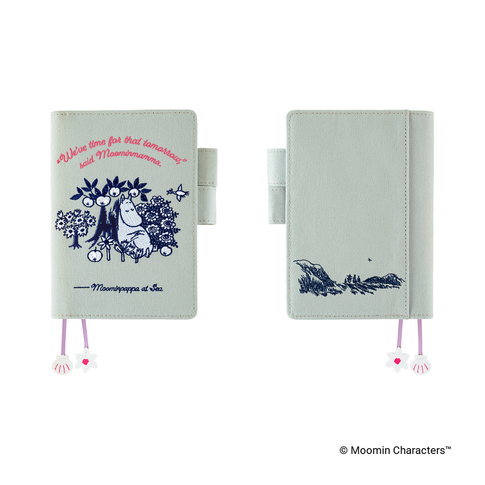 Hobonichi A6 Cover Moomin: My Yard (Pale Mint)