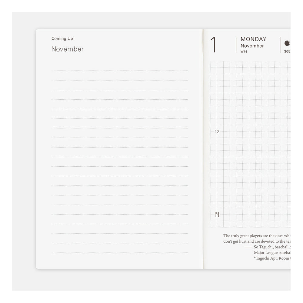 Hobonichi A6 Planner English Book 2027