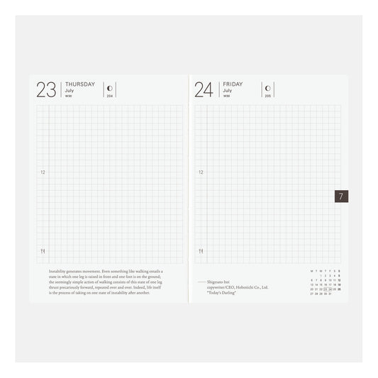 Hobonichi A6 Planner English Book 2026