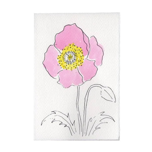 Scribble & Daub Charleston Collection Oriental Poppy Card Pink - Laywine's