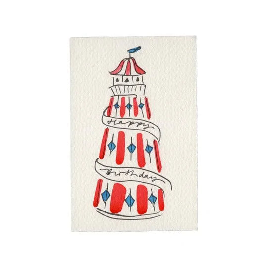 Scribble & Daub Happy Birthday Helter Skelter Card, Blue - Laywine's