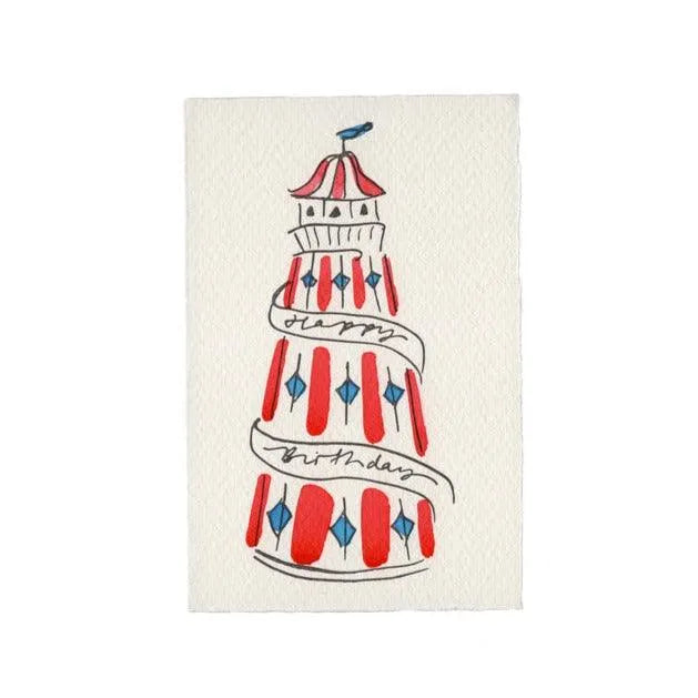 Scribble & Daub Happy Birthday Helter Skelter Card, Blue - Laywine's