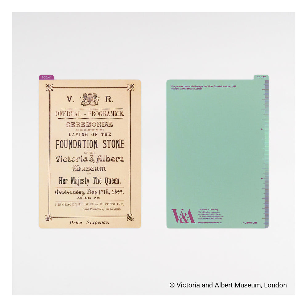 Hobonichi V&A Series: Hobonichi Pencil Board for A6 Size (V&A’s Foundation Stone Programme)