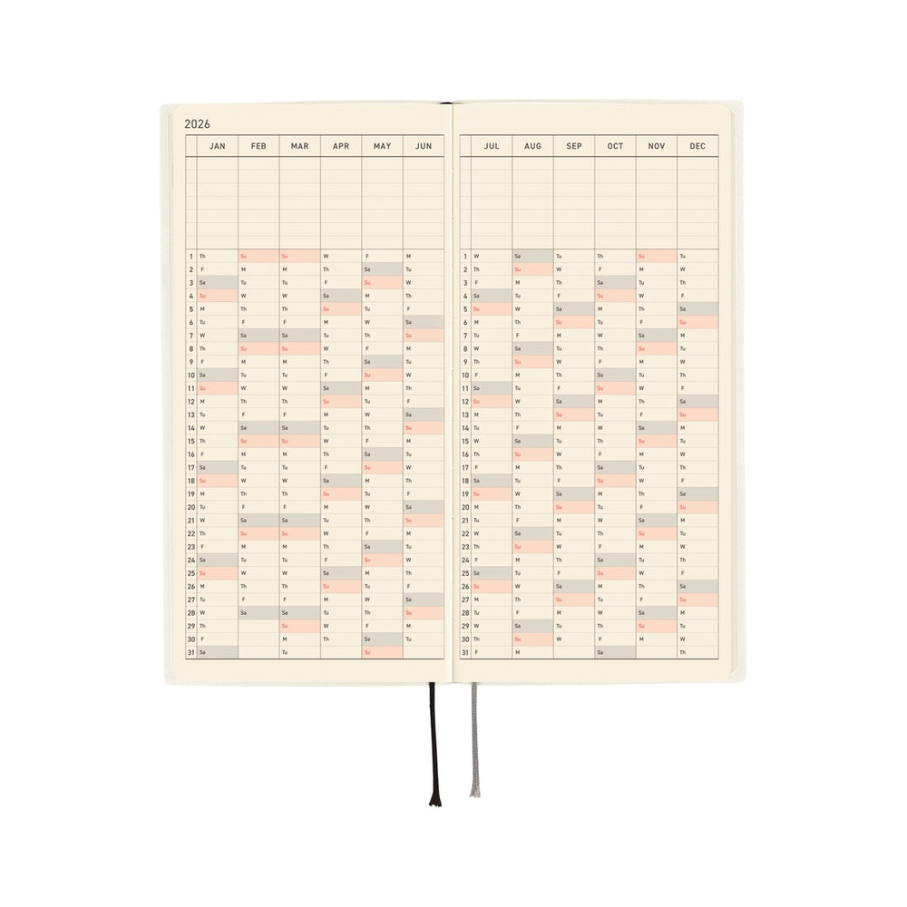 Hobonichi Weeks White Line: Ivory 2026