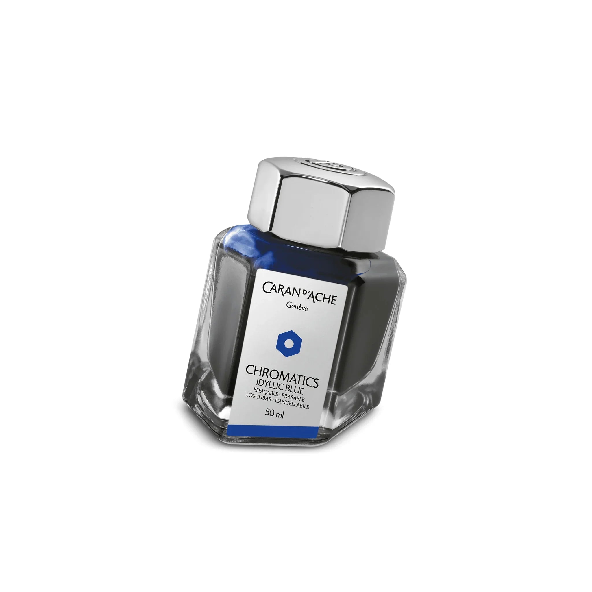 Caran D'Ache Chromatics Ink Bottle Idyllic Blue 50ml - Laywine's