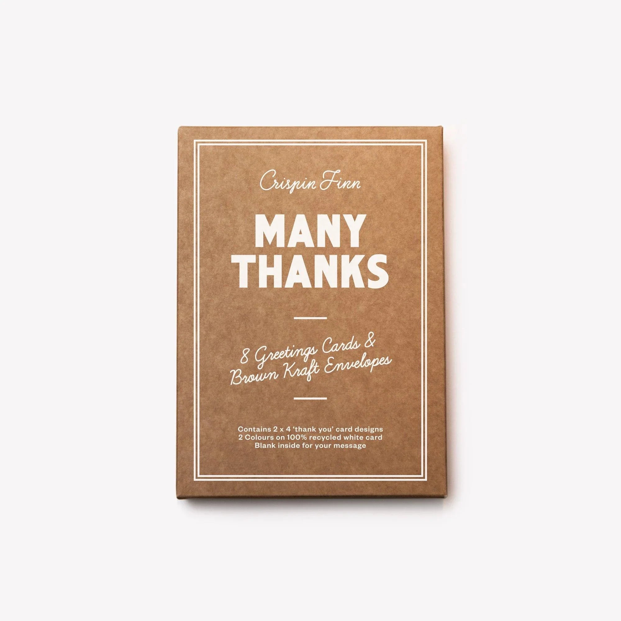 Crispin Finn Many Thanks Box of 8 Cards - Laywine's