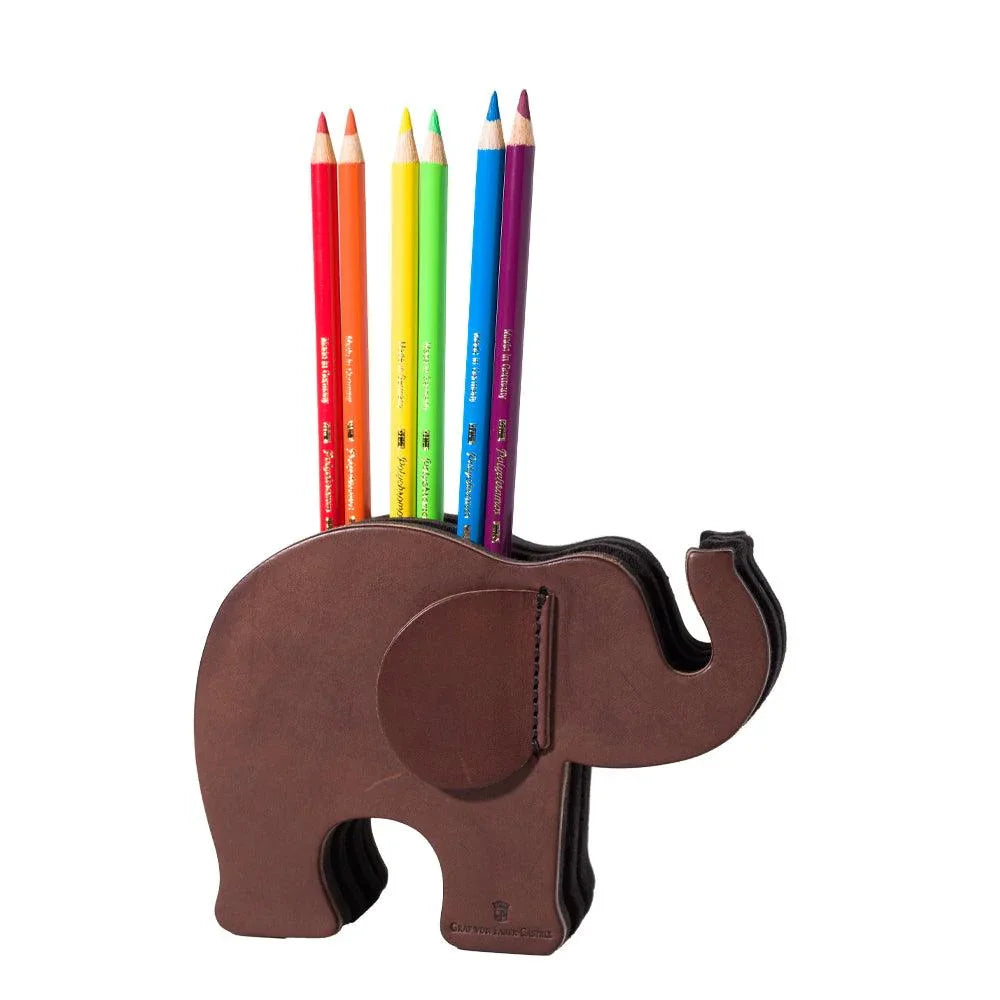 Graf von Faber-Castell Small Dark Brown Leather Desk Elephant - Laywine's