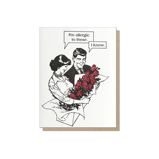 Guttersnipe Press Allergic To Roses Card - Laywine's