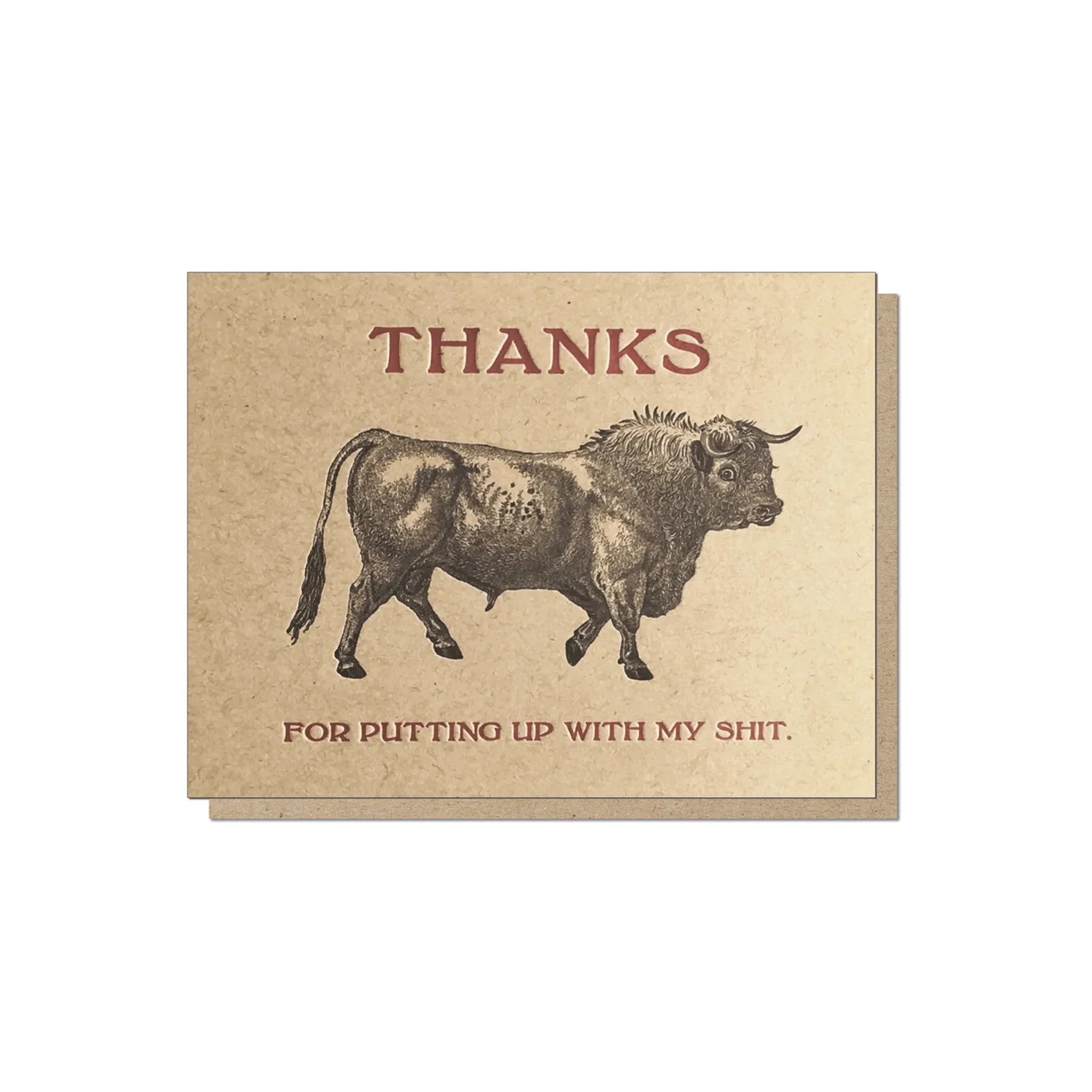 Guttersnipe Press Bull Thanks Card - Laywine's