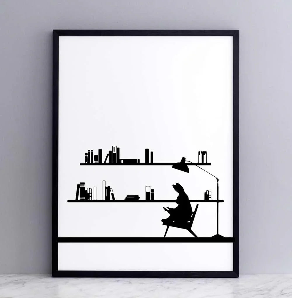 HAM Reading Rabbit Print - Laywine's