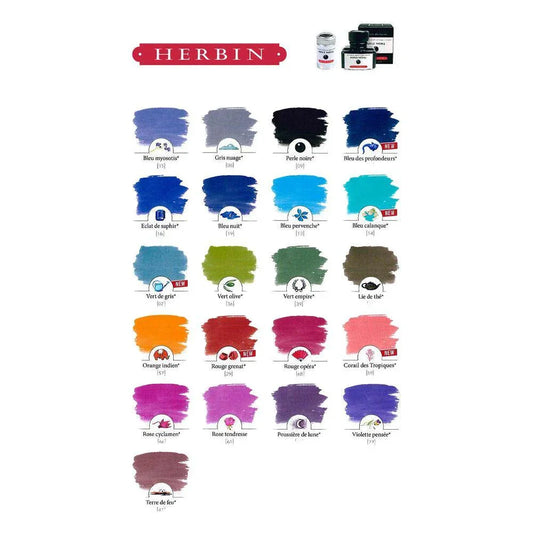 Herbin Bleu Pervenche Ink Bottle 30ml - Laywine's