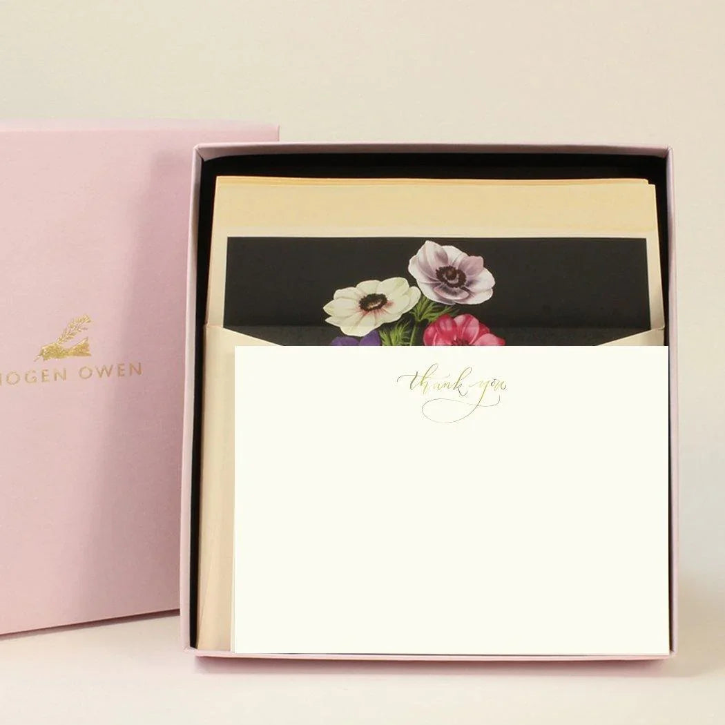 Imogen Owen Boxed Luxury Correspondence Anemone Thank You - Laywine's