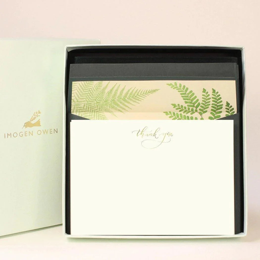 Imogen Owen Boxed Luxury Correspondence Fern Thank You - Laywine's