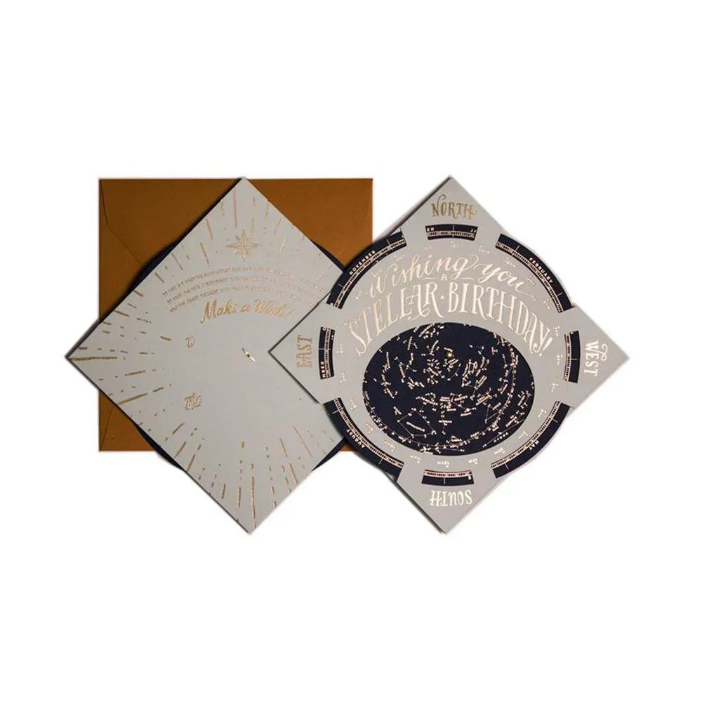 Ladyfingers Letterpress Star Finder Birthday Card - Laywine's