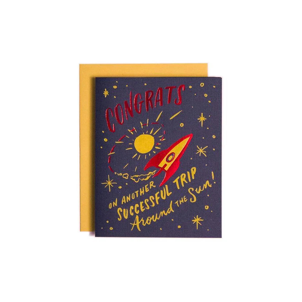 Ladyfingers Letterpress Trip Around the Sun Birthday Card - Laywine's