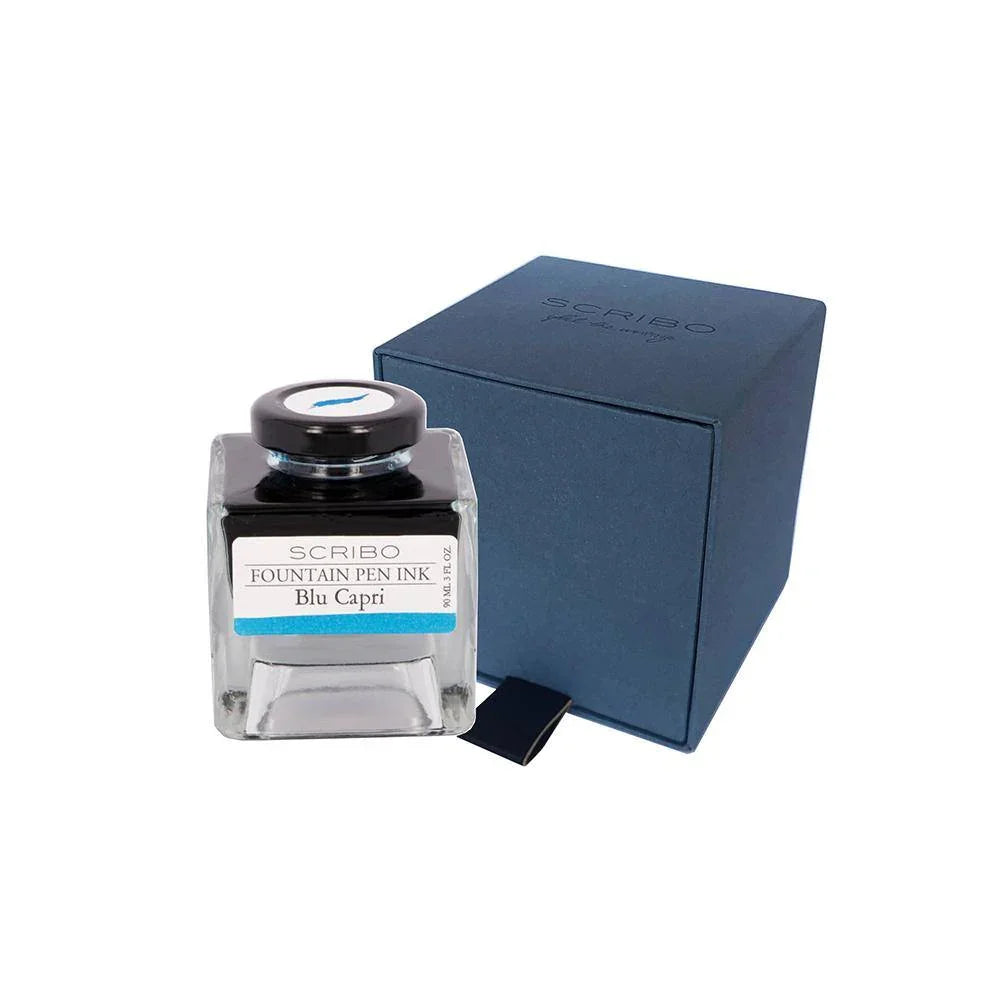 Scribo Blu Capri Ink Bottle 90ml - Laywine's