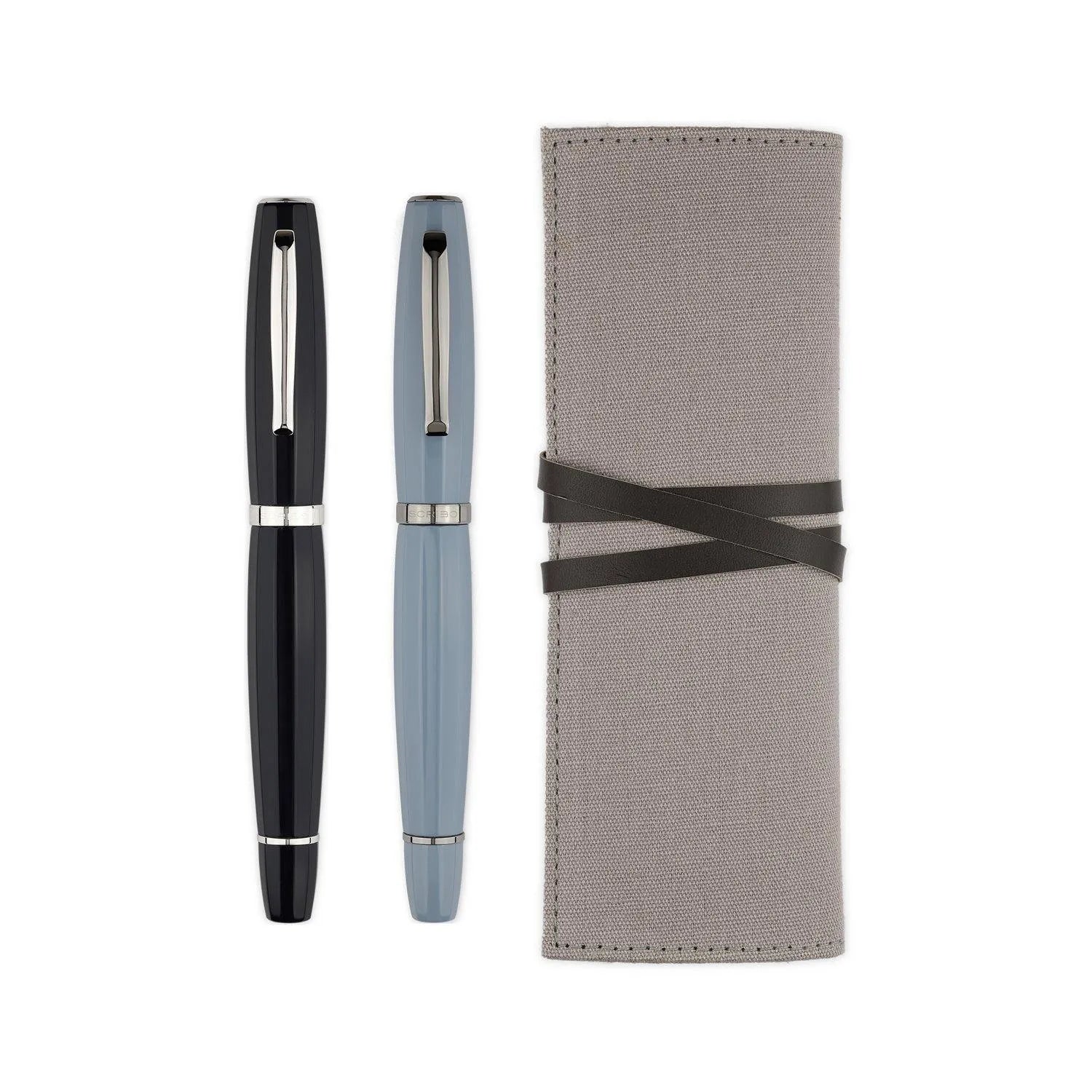 Scribo Feel Grey Blue Fountain Pen - Laywine's