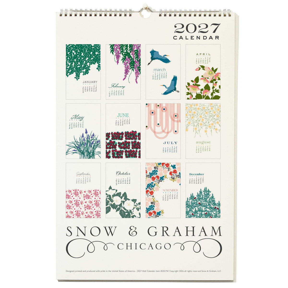 Snow & Graham 2027 Wall Art Calendar