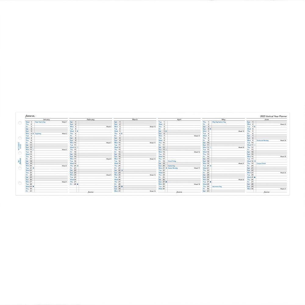 Filofax Mini Vertical Year Planner, 2025