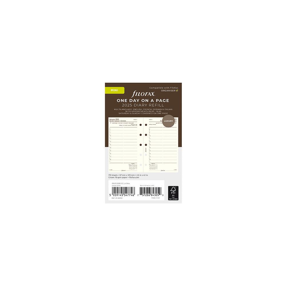 Filofax Mini Day per Page, Cotton Cream, 2025