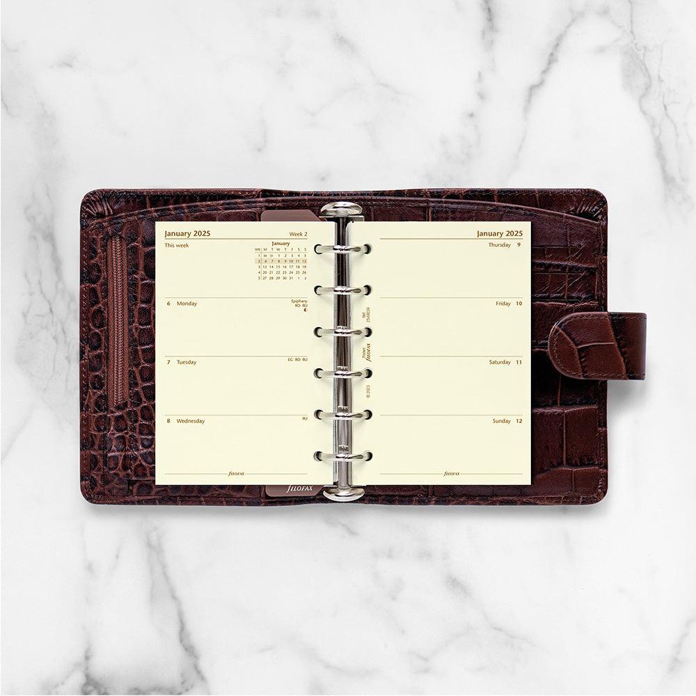 Filofax Pocket Week to View, Cotton Cream, 2025