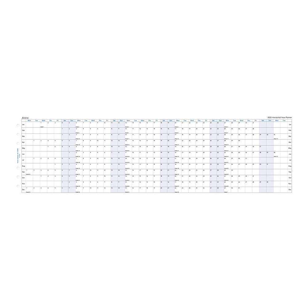 Filofax Personal Horizontal Year Planner 2025