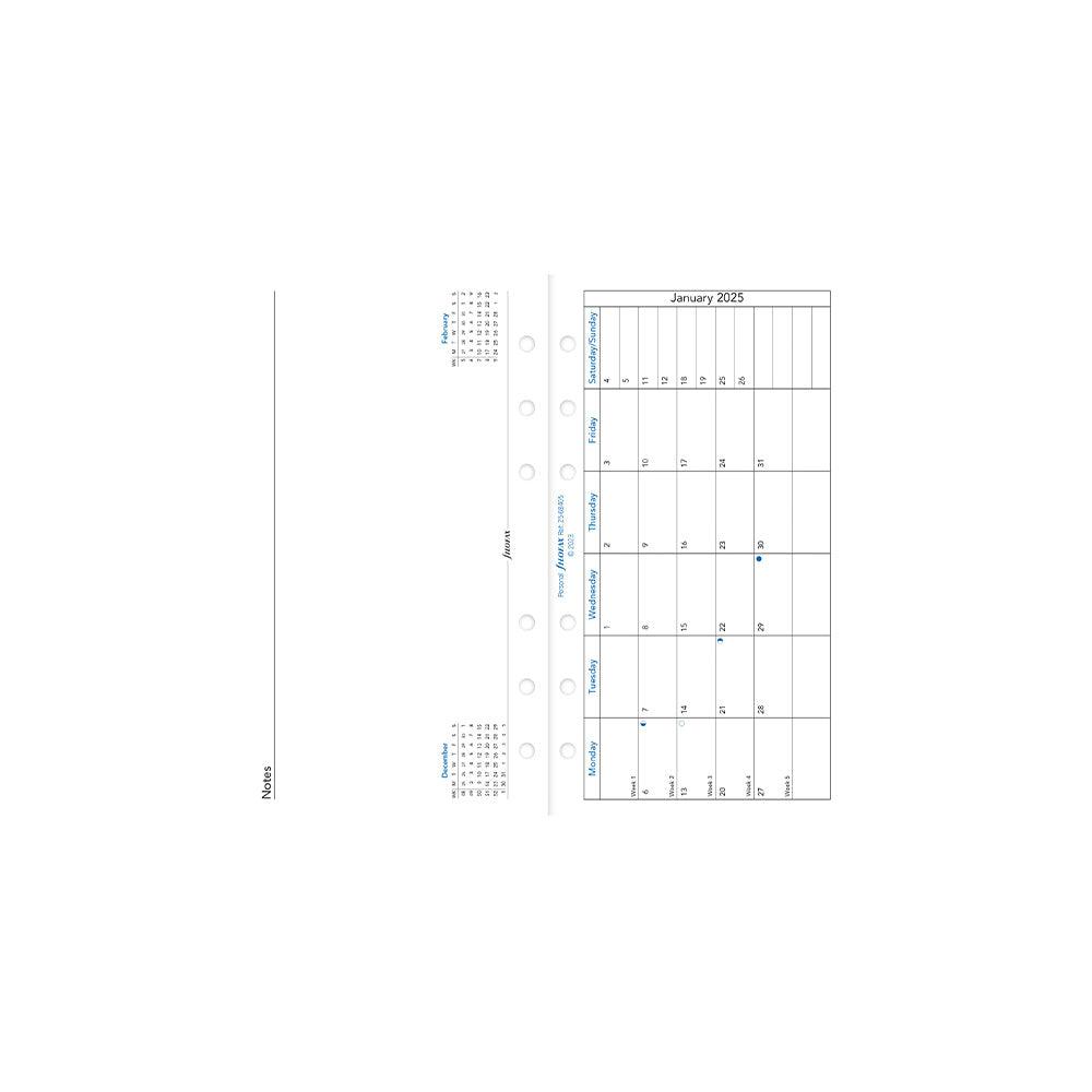 Filofax Personal Month on 1 Page, 2025