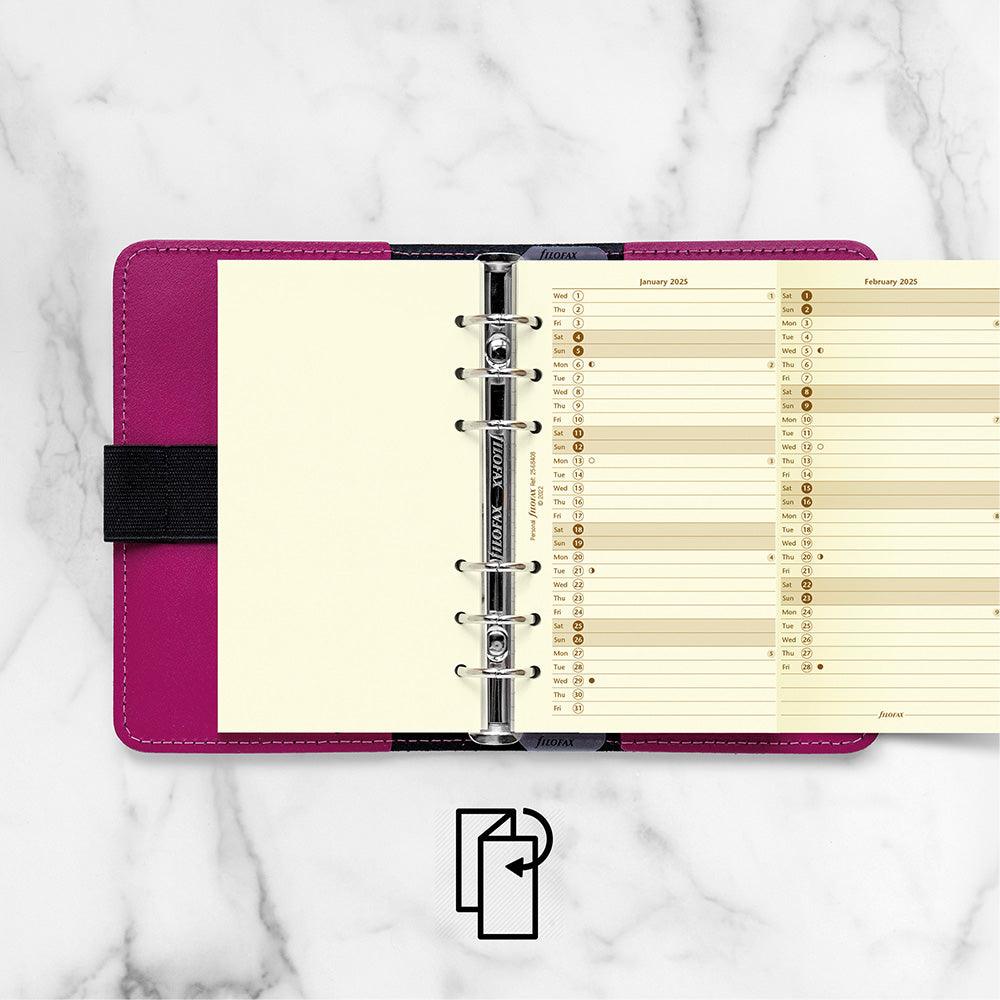 Filofax Personal Vertical Year Planner Cotton Cream 2025